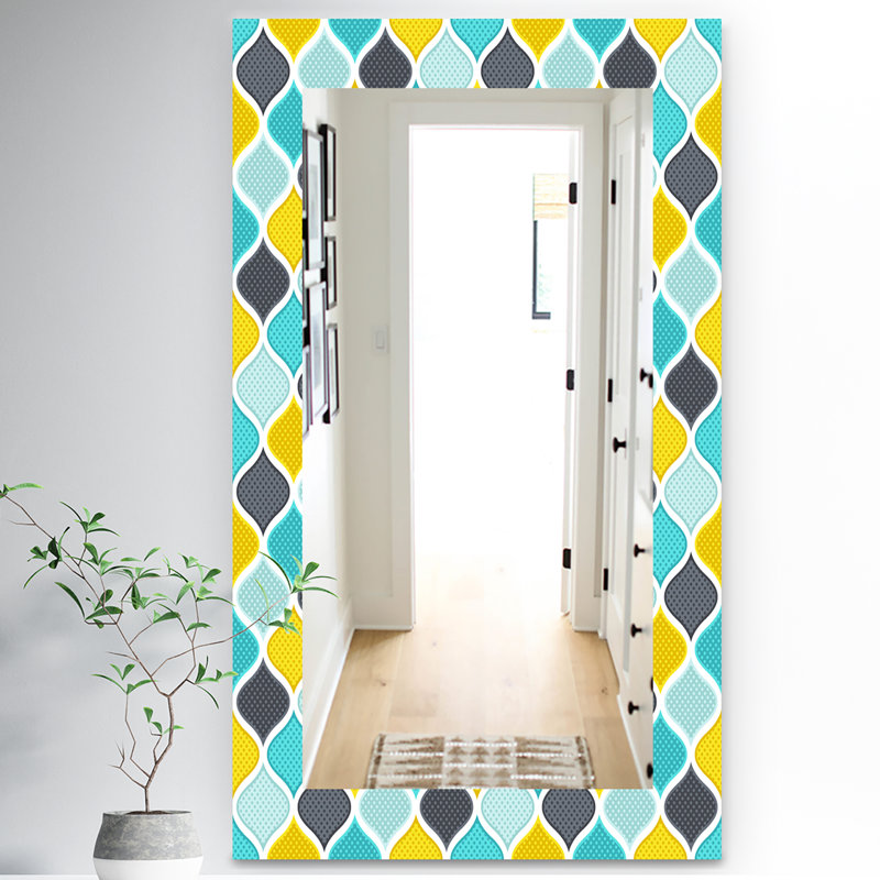 Miroir mural bohémien et éclectique ornement, H 39,4 po x l 29,5 po
