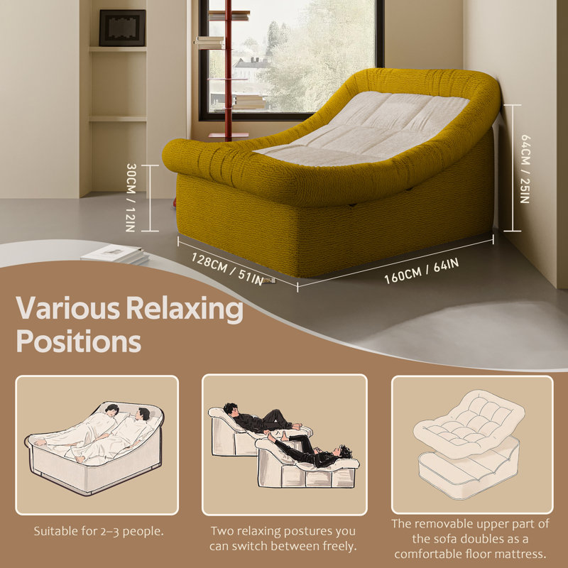 2 Seater Bean Bag Chaise Lounge
