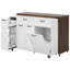 Îlot de cuisine Hawke avec table de salle à manger extensible, armoire de rangement et roulettes-125902292