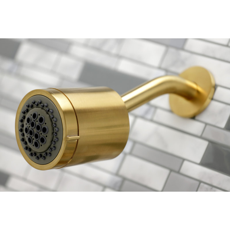 Kingston Brass Concord Triple-Handle Tub and Shower Faucet, Brushed Brass