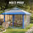 13 Ft. W x 13 Ft. D Outdoor Gazebo for Backyard & Patio Lawn with Netting (Blue&Light Gray)-108466747-125996319