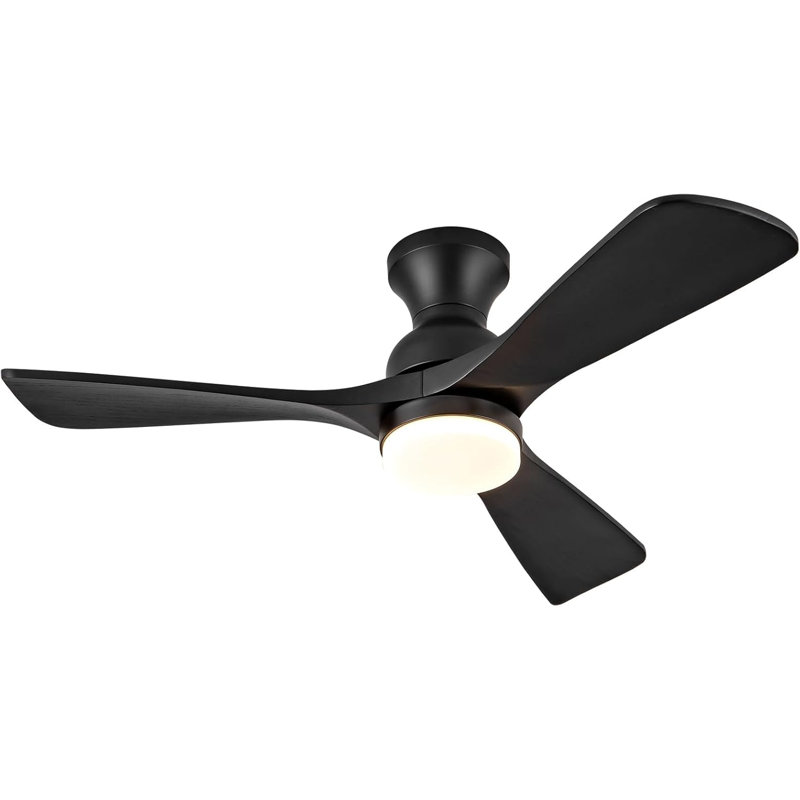 Ventilateurs de plafond avec lumières, 180 tr / min, Blanc, Bois noir