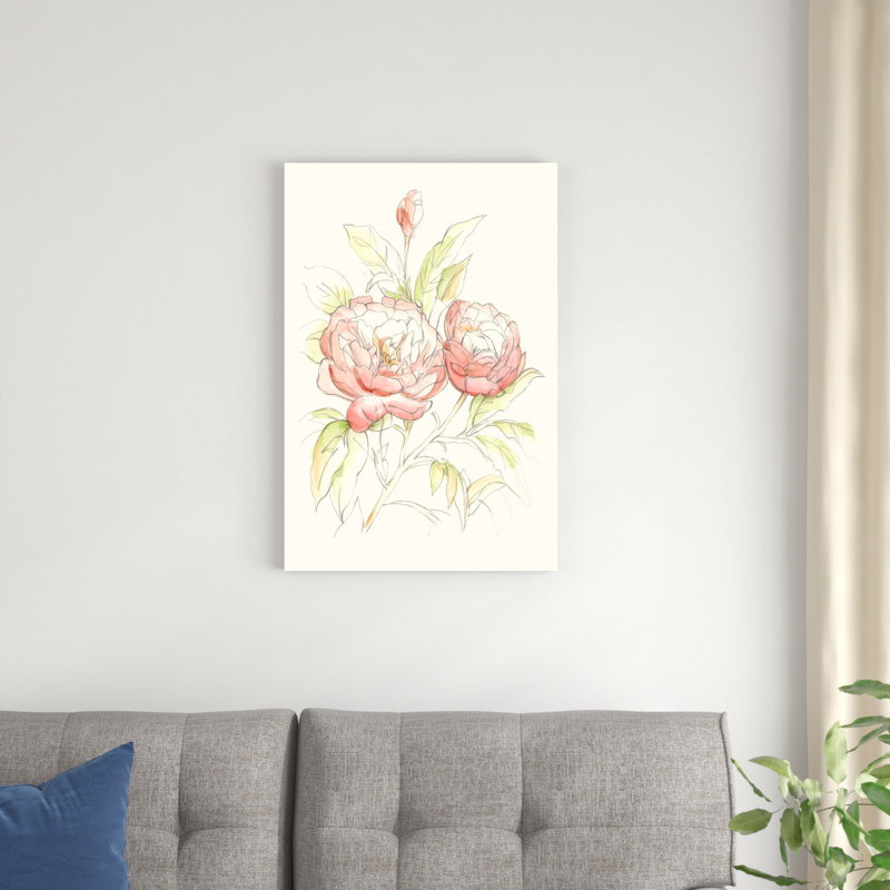 Aquarelle variété florale II, H 30 po x l 20 po x P 1,25 po