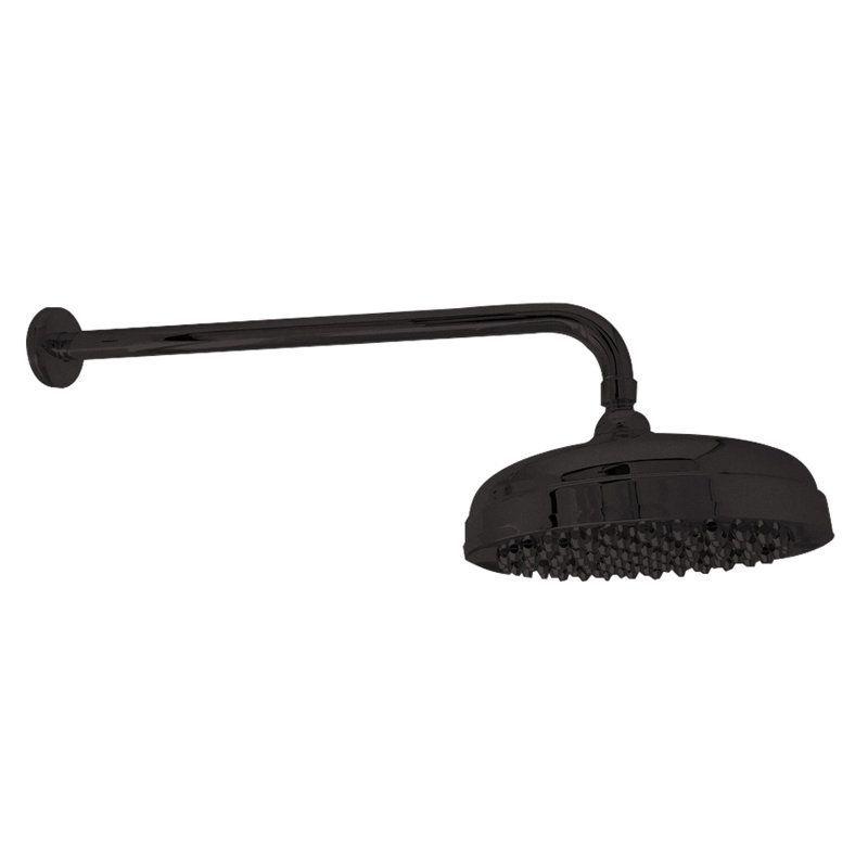8" Shower Head with 16" Straight Arm & Escutcheon, Unlacquered Oil Rubbed Bronze