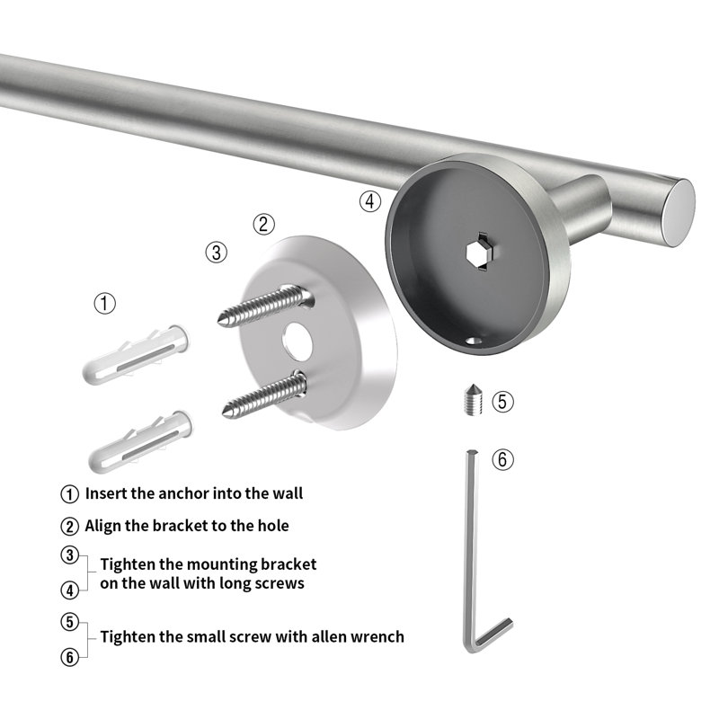 4 - Piece Bathroom Hardware Set, Brushed Nickel