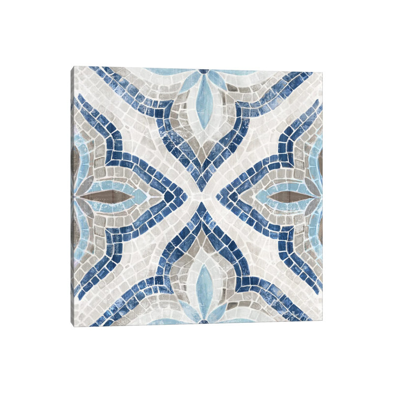 Blue Morrocan Tile by Eva Watts - Wrapped Canvas Painting, 93.98 cm H x 93.98 cm W x 3.175 cm D
