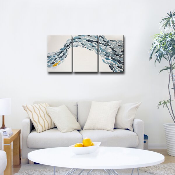 Beachcrest Home Goldfish On Canvas 3 Pieces by Norman Wyatt Jr. Print ...