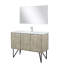 Meuble-lavabo rustique en acacia 48 po X P 20 po , Comptoir en quartz blanc, ensemble de robinets chromés et Miroir-118024432