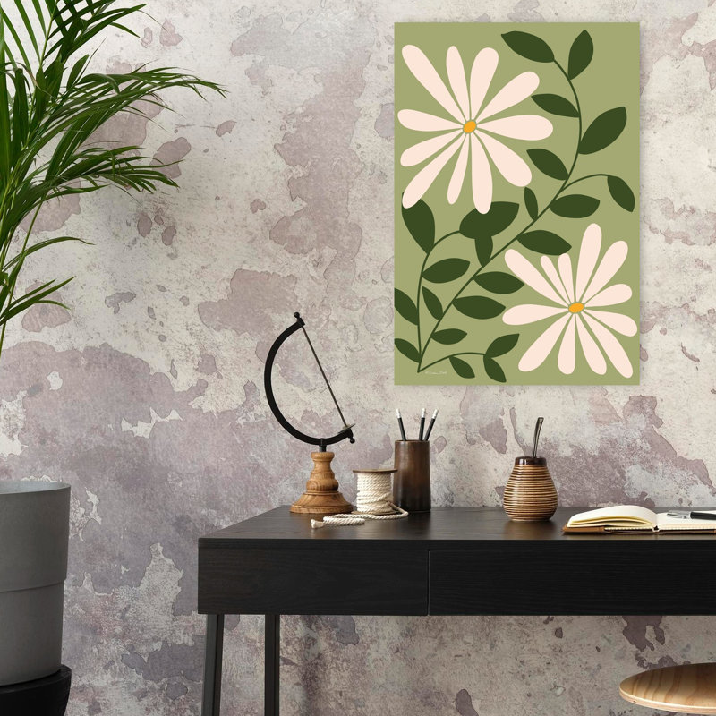Art de la nature simple et moderne, marguerites simples, H 24 po x l 16 po