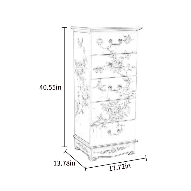 5-Drawer Accent Chest for Bedroom and Living Room