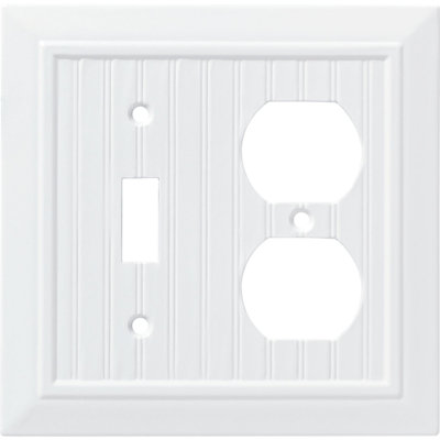 Classic Beadboard 2-Gang Duplex Outlet / Toggle Light Switch Combination Wall Plate