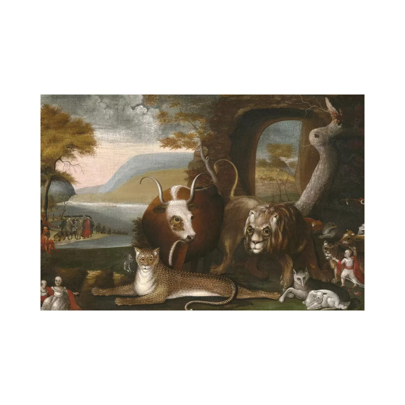The Peaceable Kingdom And Penn’s Treaty, 1845 by Edward Hicks - Wrapped Canvas Painting, 66.04 cm H x 45.72 cm W x 3.175 cm D