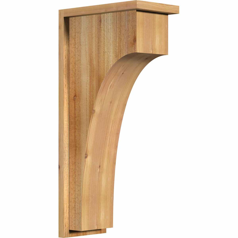 Huntington Corbel w/Backplate, 30" H x 8" W x 14" D, Western Red Cedar, Rough Sawn