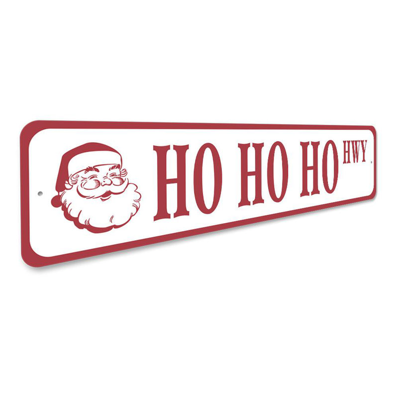 Plaque en aluminium Ho Ho Ho Santa, H 4 po x l 18 po x P 0,04 po