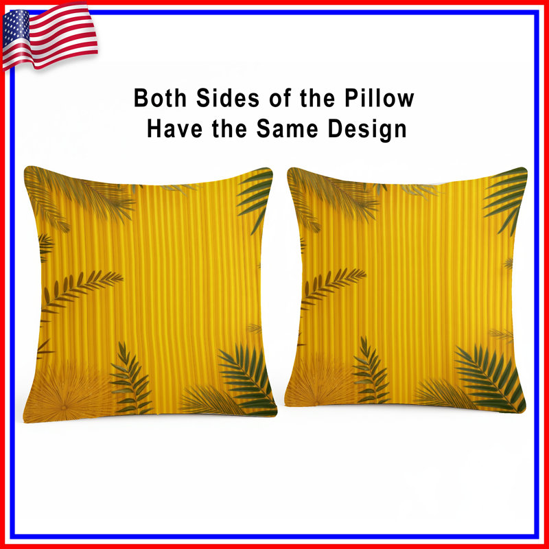 Yellow Vertical Stripes Double Sided Throw Pillows, 26 x 26 inches