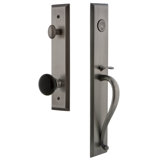 5th Avenue Handleset with Single Cylinder Deadbolt and Coventry Door Knob and Rosette