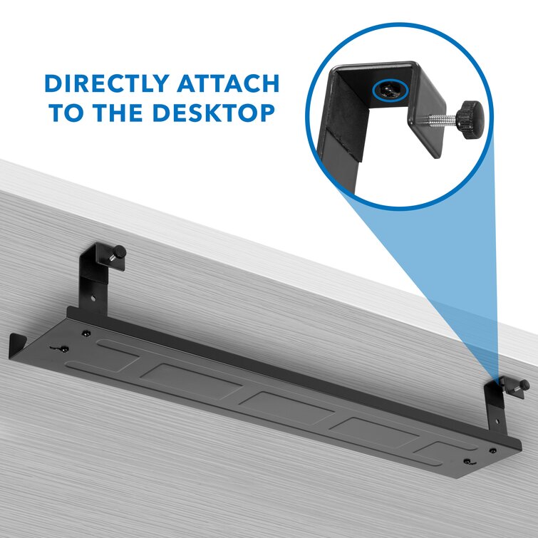 Mount-It! Black Under Desk Cable Tray, Wire Management Basket for Desktops,  Laptops, Sit Stand Desks & Reviews