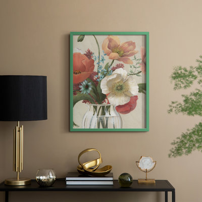 «Poppy Time I», reproduction encadrée - bois massif
