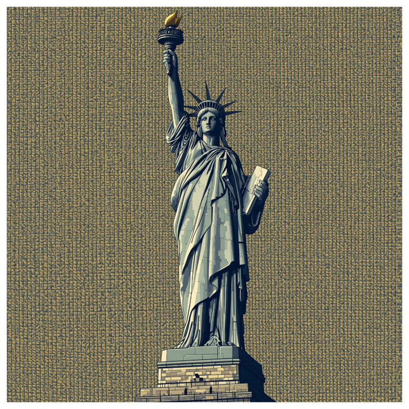 Statue of Liberty Illustration Housses de couette, King