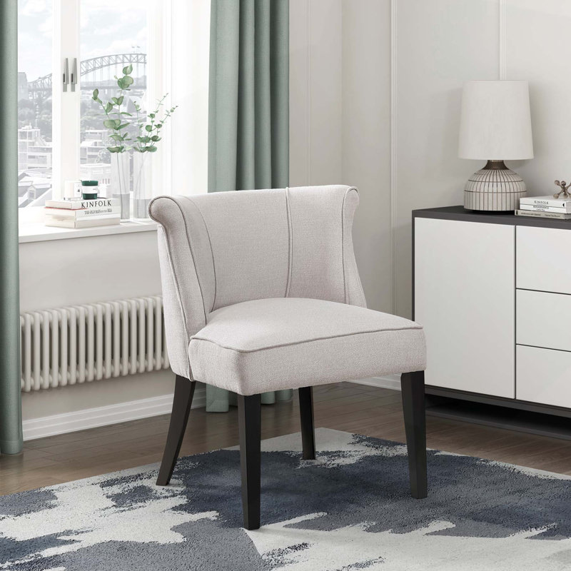 Magno Upholstered Accent Chair, Beige Fabric