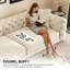 Canapé-lit convertible 3 en 1 de 248 cm (97,7 po), beige/blanc, assise profonde