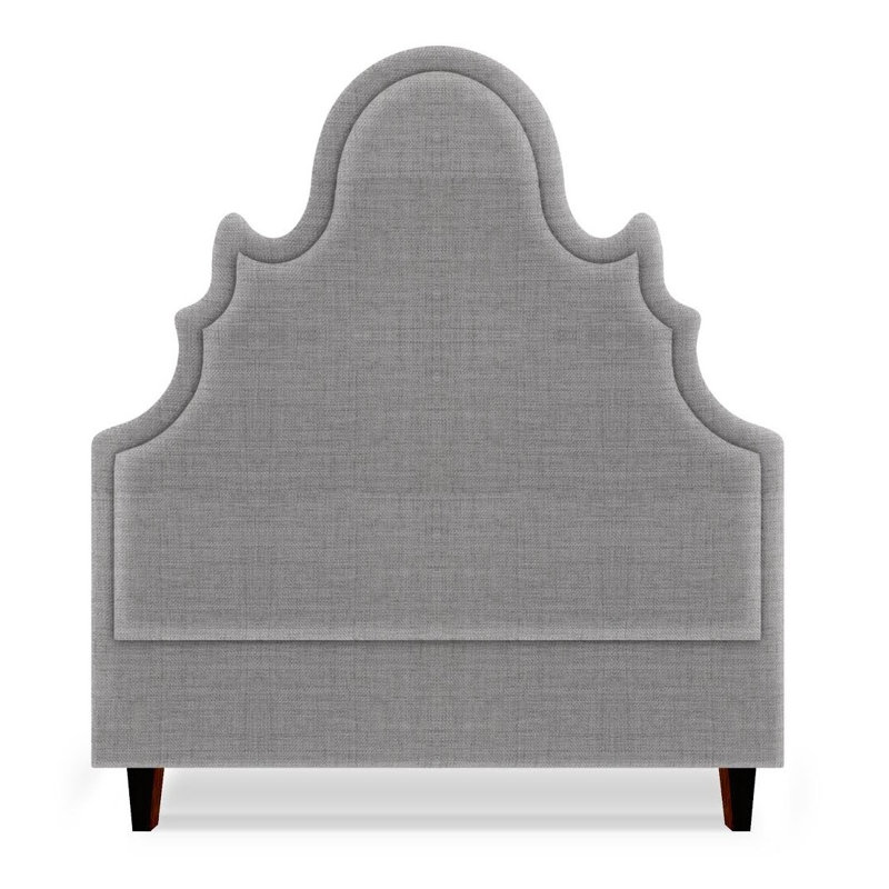 Tête de lit tapissier Amalie, Grand, Lingot d'or Highlander, Acajou brun