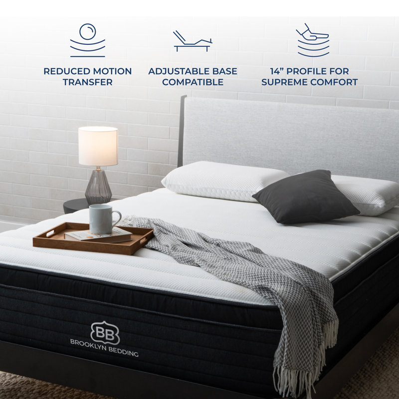 Brooklyn Bedding Select Gel Memory Foam Hybrid Mattress, King, 14"