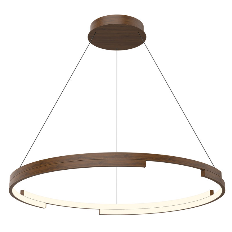 Anello Minor 1 - Light LED Pendant, 123.38" H x 32" W x 32" D, Walnut