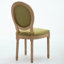 Ensemble de 2 chaises de salle à manger style français à dossier en lin vert olive