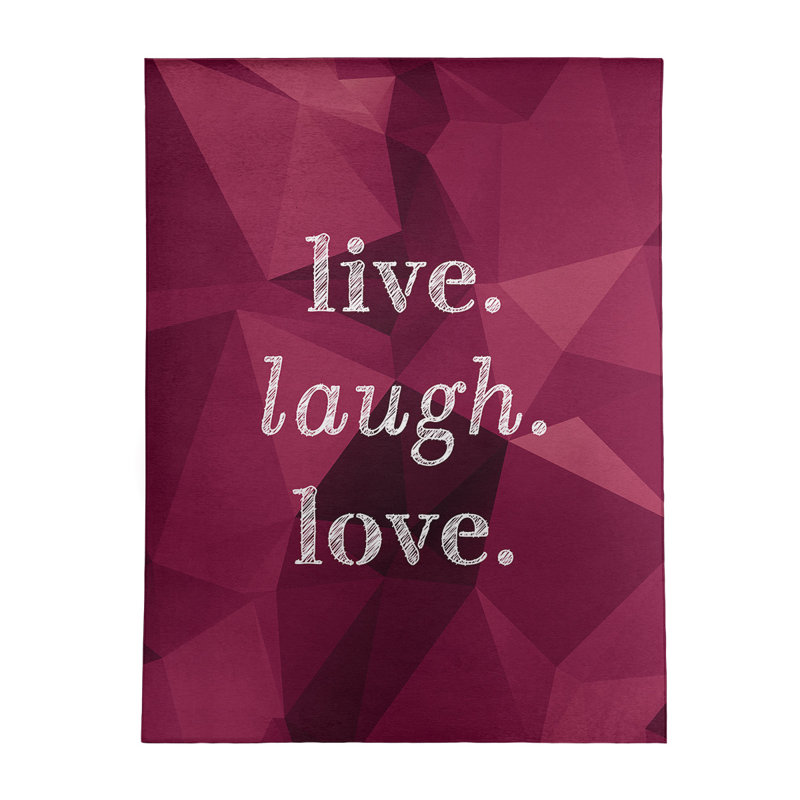 Tapis en poly-chenille en poly-citation live gemme love, Rectangle 5 pi x 7 pi
