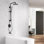 SUMERAIN Retrofit Rain Shower Heads System, 9 Inches Shower Head, Easy DIY Installation for Remodel, Shower Faucet with Adjustable Slide Bar and Hand Shower