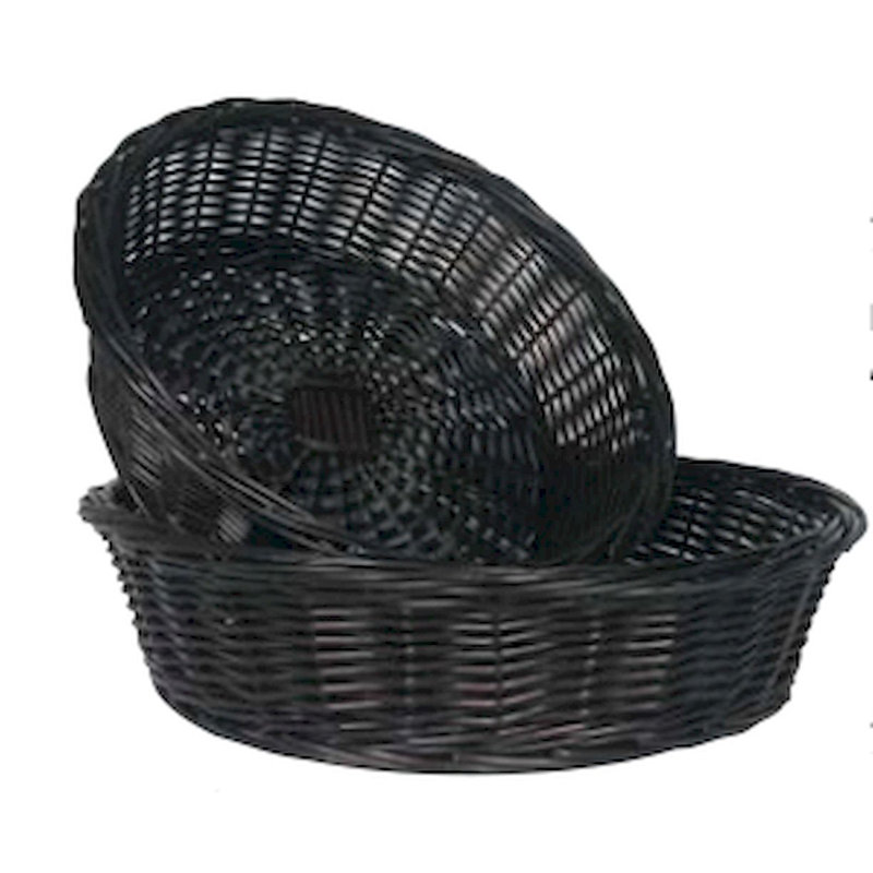Panier à mèche rond/en rotin, H 4,5 po x l 15,5 po x P 15,5 po