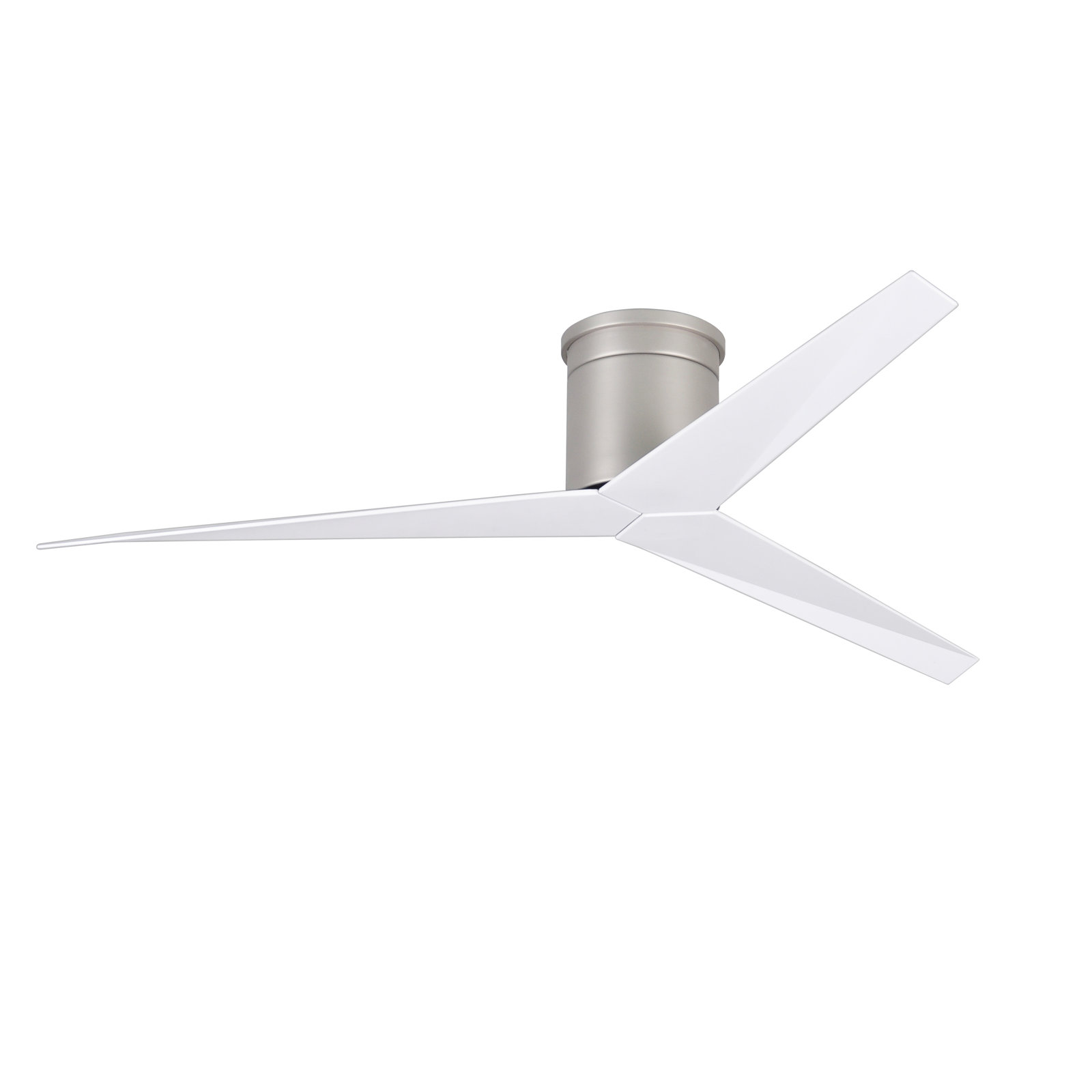 56'' 3 Blade Ceiling Fan, Gloss White, Brushed Nickel