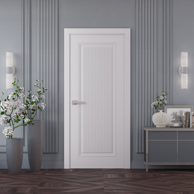 Porte intérieure | Émail blanc impérial 1888 | Poignée simple à panneau régulier | Portes de salle de bain et de chambre à coucher