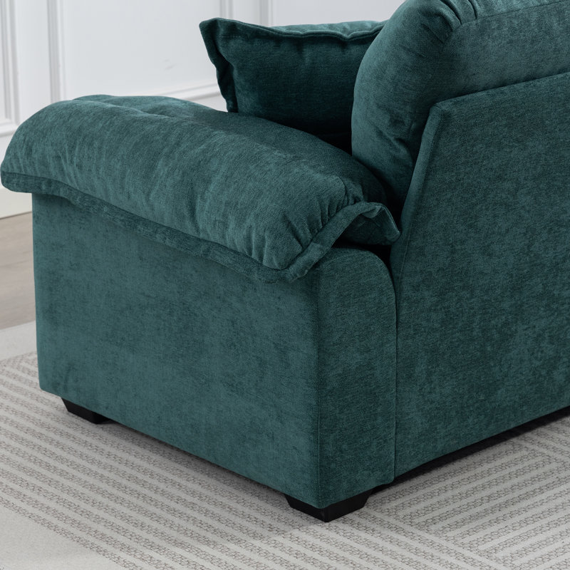 Ensemble de salon avec canapé 3 pièces Modern Chenille Cloud, Vert