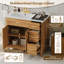 Meuble-lavabo de 36 po avec cadre en bois massif Roomfitter, 2 portes à fermeture douce, 3 tiroirs, tablette réglable, armoire de rangement moderne, bois
