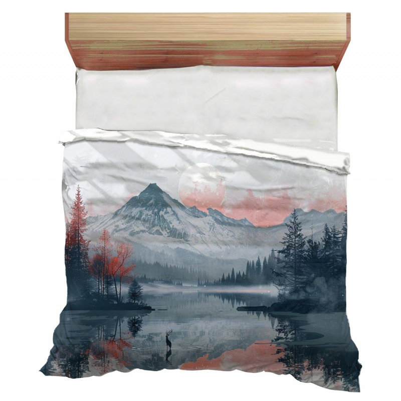 Mountain Reflection Nature Comforter, Twin Comforter