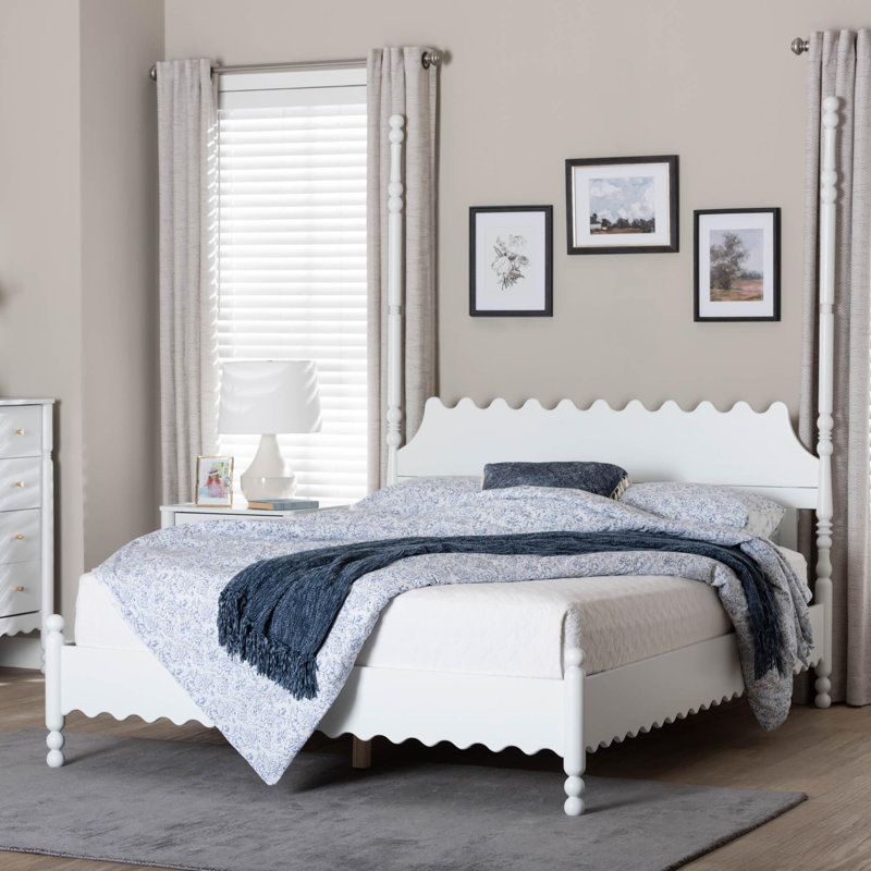 Lit plateforme Baxton Studio Hoffman, Blanc, Très grand