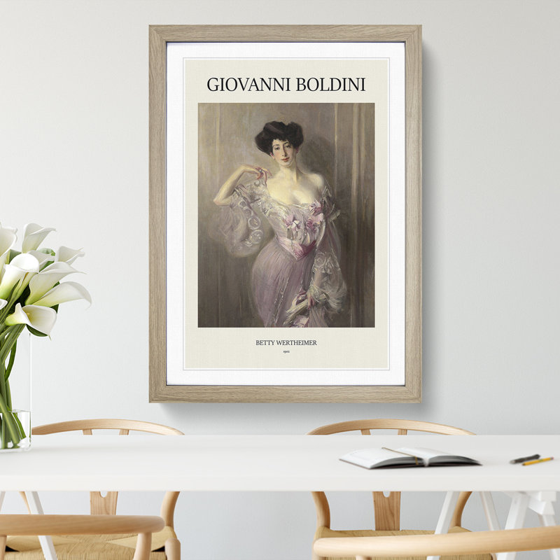 Portrait of Betty Wertheimer Print by Giovanni Boldini - Picture Frame Painting, Oak Framed, 36cm H x 27cm W x 2cm D