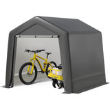 Outdoor Portable Storage Shed, Heavy Duty Waterproof Carport With Roll-up Zipper Doors For Motorcycle, Bike, Gardening