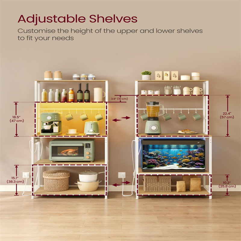 Kitchen Bakers Rack with Power Outlet