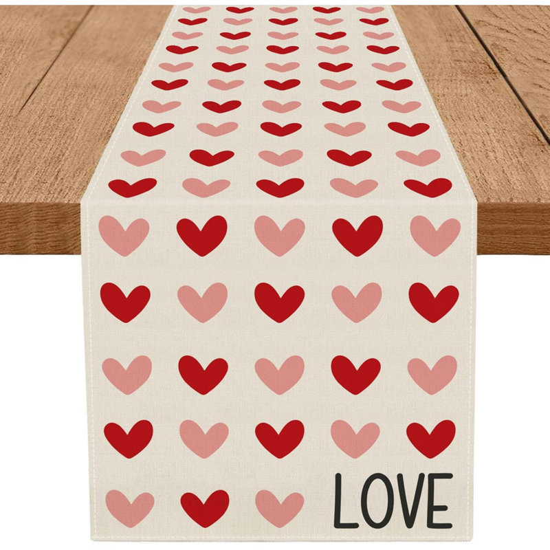 Chemin de table Saint-Valentin Love Hearts I Love You Valentines Decorations Home Kitchen
