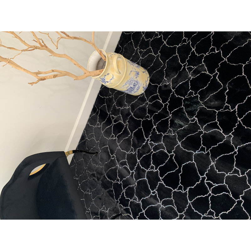 Marbre en fausse fourrure Metallica, Rétaculaire 7 pi 8 po x 10 pi 4 po