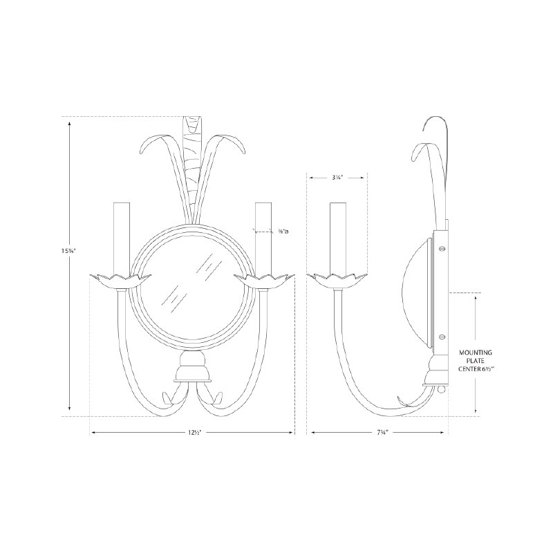 Chapman & Myers Gramercy Double Sconce