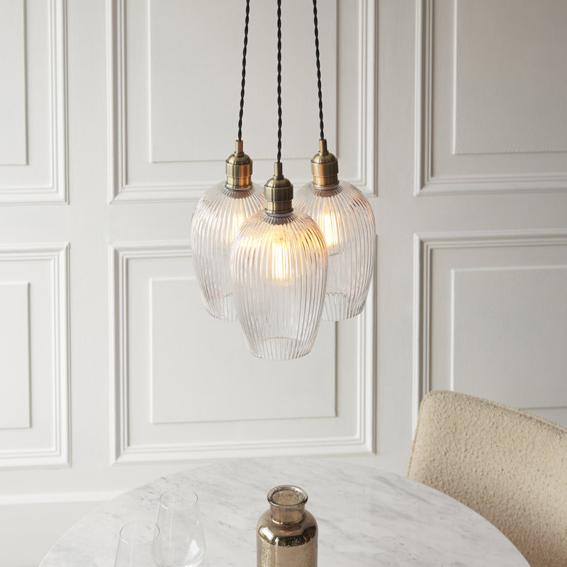 Alans 3 - Light Chandelier, Antique Brass