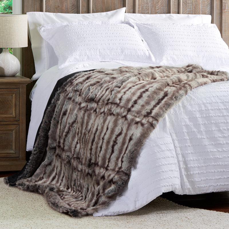 Jeté en fausse fourrure de luxe Plymouth Home