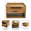 Table de chevet Alina en bois massif avec plateau et rangement ouvert-930920903