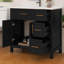 Meuble-lavabo autoportant 36 po avec lavabo 36 po, meuble-lavabo moderne avec deux portes et 3 tiroirs-1454299373