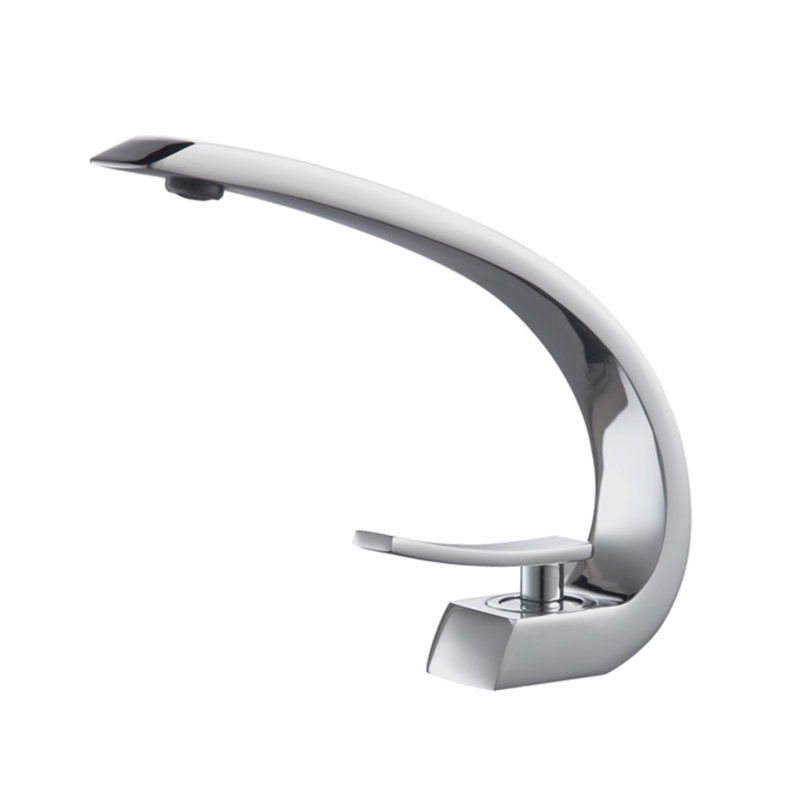 Robinet de salle de bain à un trou à trou moderne levier modern Arcco, Chrome