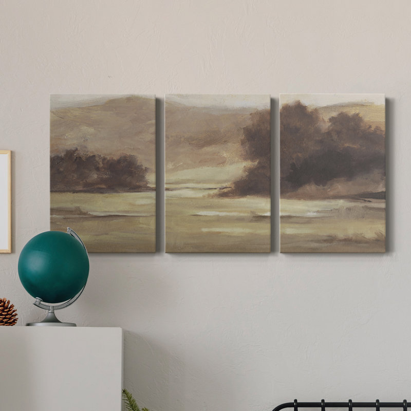 Paysage en sourdine I - Toile tendue avec châssis de qualité supérieure - Prêt à être accroché, H 12 po x l 24 po x P 1 po
